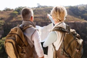 couple looking in nature